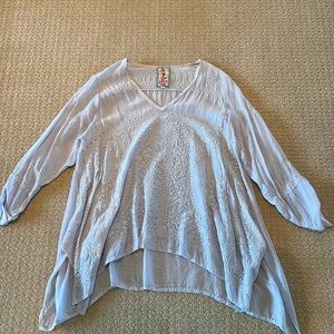 Johnny Was Periwinkle long sleeve blouse